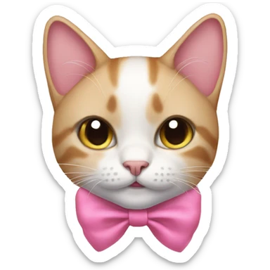 Cat wearing a pink bow  sticker