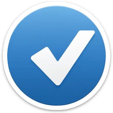 "Símbolo no formato de círculo, fundo sólido na cor azul oficial do Instagram (#0095F6), com um check branco nítido e alinhado no centro. Estilo minimalista, sem sombras, exatamente como o selo de verificação do Instagram." sticker