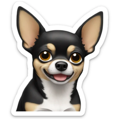 chihuahua NEGRO gritando sticker