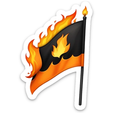 blank flag burning with flames sticker