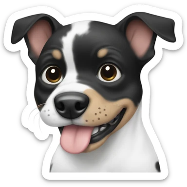 Black and white dog with baby sticker