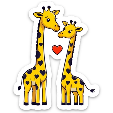 Giraffe love sticker