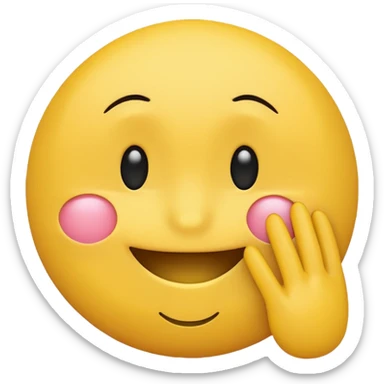 Yellow Standard smiley emoji blushing and hiding face with hands sticker