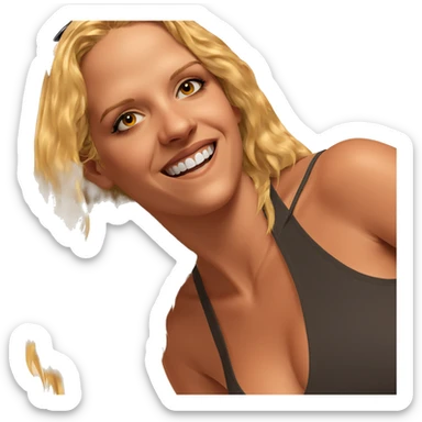blonde girl smiling with sunglasses sticker