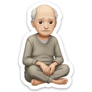 sitting weak old man  sticker
