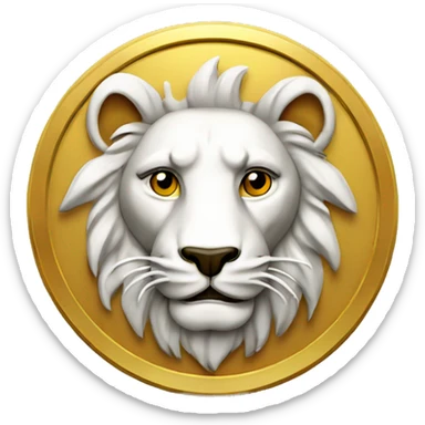 indian rupee gold coin with lion  sticker