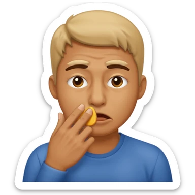 holding nose for bad smell sticker