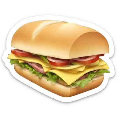 Sub sandwich with a face  sticker