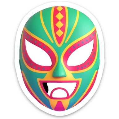 luchador ski mask, colorful mexican wrestling mask sticker