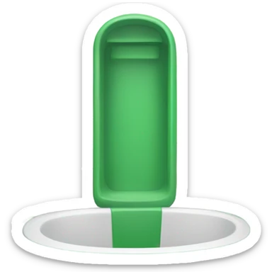 un baño ´publico plástico  portátil color  verde sticker