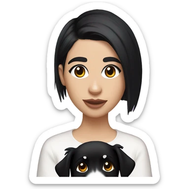 Dua lipa holding a short haired border collie sticker
