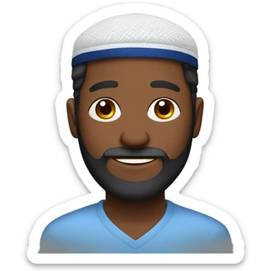 Man wearing a yarmulke sticker