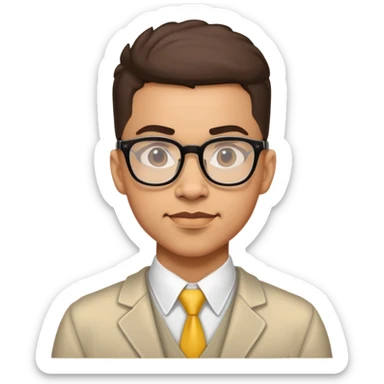 Lightskin buff nerd teacher sticker