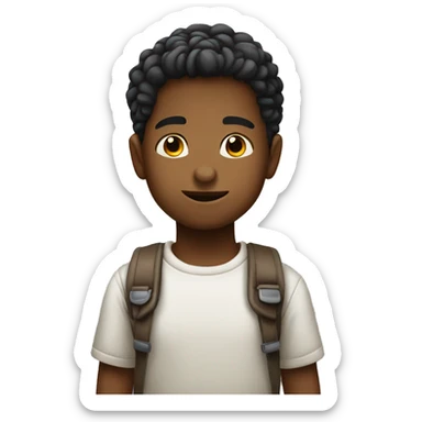 niño mirando al frente sin rostro  sticker