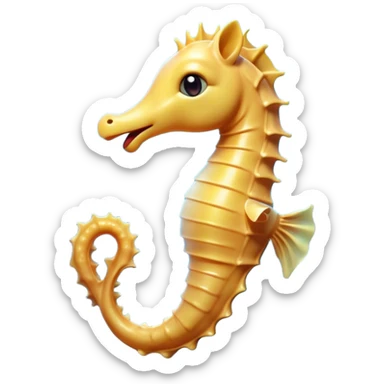 Cinematic Realistic Cute Yawning Sea Horse Portrait Emoji, Head tilted slightly with a dramatic, wide-open yawn, showcasing a soft, flowing body with gently drooping fins and half-closed, drowsy eyes rendered in delicate detail, high shine, relaxed yet expressive, styled with a dash of underwater charm, soft glowing outline, capturing the essence of a sleepy yet affectionate sea horse that appears ready to rest in tranquil water. sticker