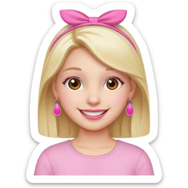 Aesthetic girl with pink accessories  sticker