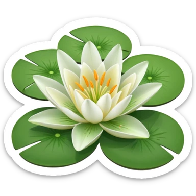 a pretty lily flower on a green circle lilypad sticker
