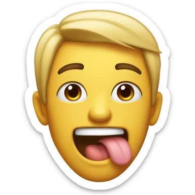 Winking and sticking my tongue out  sticker