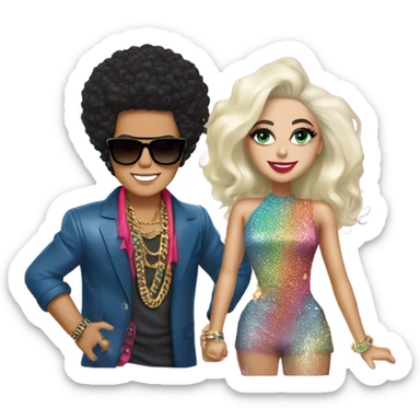 Bruno mars and lady Gaga sticker