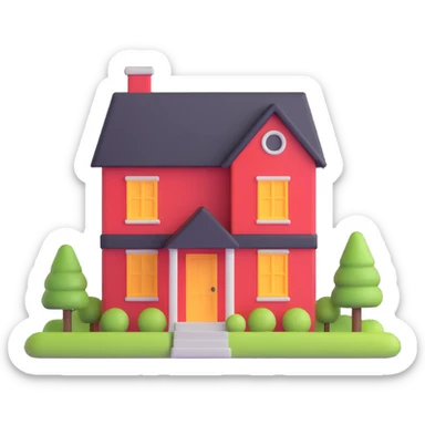 simple house, fun emoji style sticker