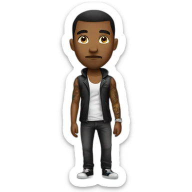 gangster with tattoo  sticker