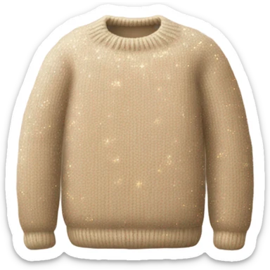 cozy knitted beige sweater with a glitter design sticker