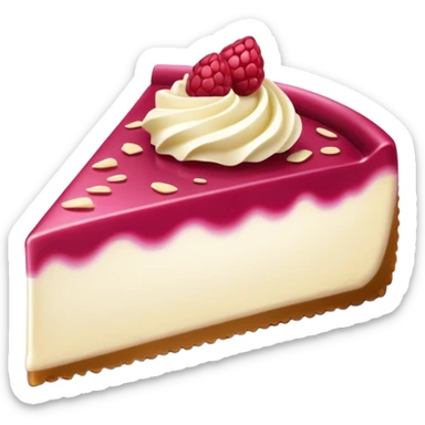 White chocolate raspberry cheesecake slice sticker