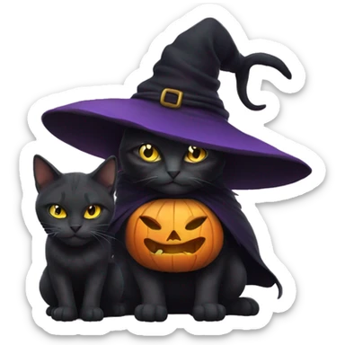 witch cat with the witch sticker