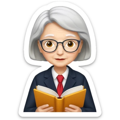 grandma reading in suit sticker