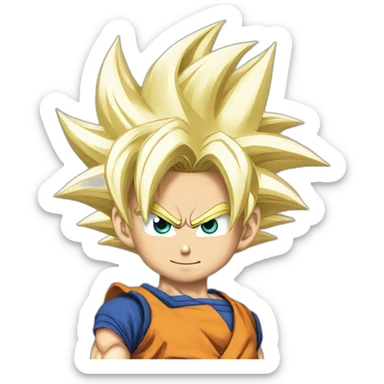 emoji of goku ssj blue sticker