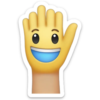 a happy face raising an ok with a hand sticker