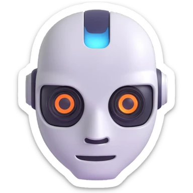 Cute Robot assistant head sticker