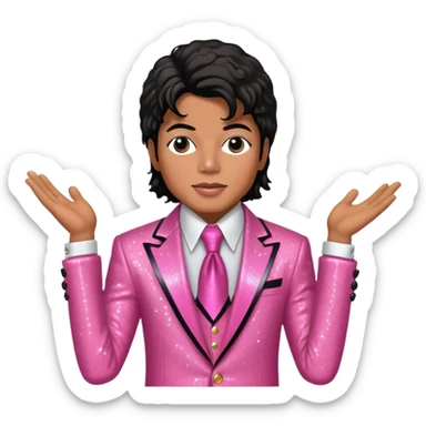 Micheal Jackson in a pink glittery suit sticker