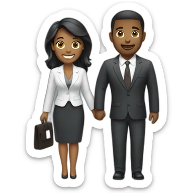 a business trip couple sticker