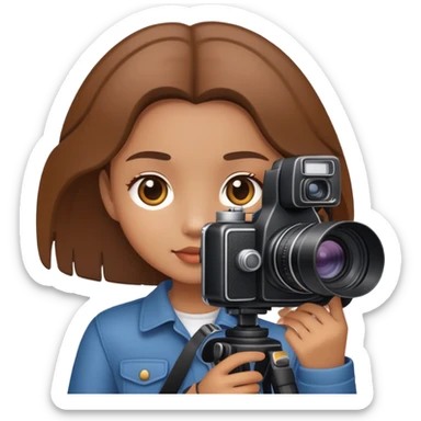 Menina com câmera fotográfica  sticker