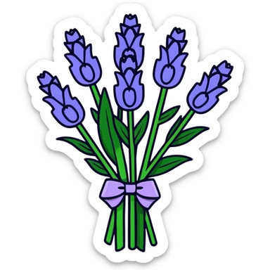 Hyper realistic Lavender bouquet sticker