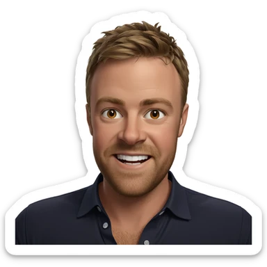 smiling man in shirt sticker