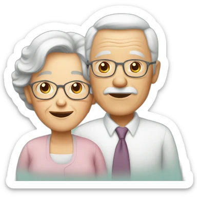 The life of two elderly people sticker