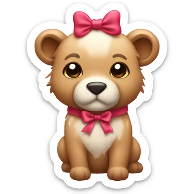 Dear animal with a bow sticker
