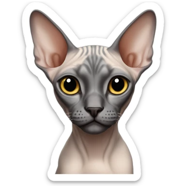 sphynx cat with black spot between his eyes sticker