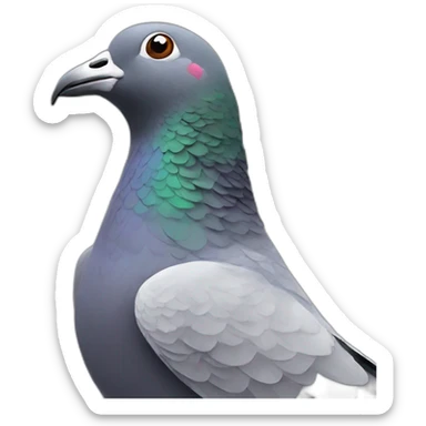 multi faceted pigeon sticker