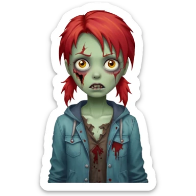 garota zumbi com o cabelo vermelho sticker