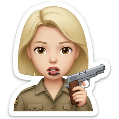 Gun in mouth sticker