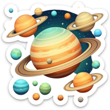 Vintage Planets comet streak motion blur sticker