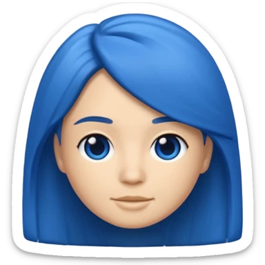 Memoji cabello azul sticker