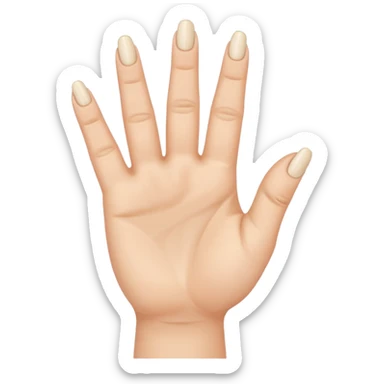 Keyboard background of cartoon woman's hand flicking me off, but has 3 middle fingers and the front of the fingers are facing me and the nail of the finger is located at the top and the knuckle joints. Other 3 fingers and thumb are folded down into fist sticker