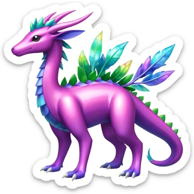 Shiny Colorful Iridescent Meganium-Amaura-Suicune-fakemon (full body) sticker