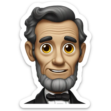 Abraham Lincoln with the emotion of surprise sticker