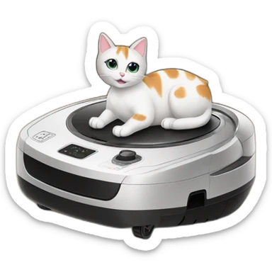 virgo cat on a robot vacuum cleaner sticker
