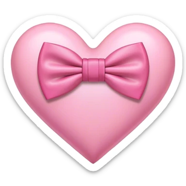 pink heart with a bow tie sticker